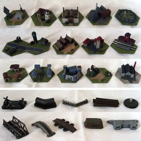 Homemade Memoir´44 3D Hexes