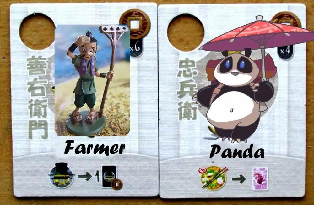 My custom Tokaido characters from Takenoko
