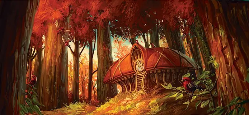 Solitude's Nest, a Vowelon haven illustration by Eduardo Garcia.