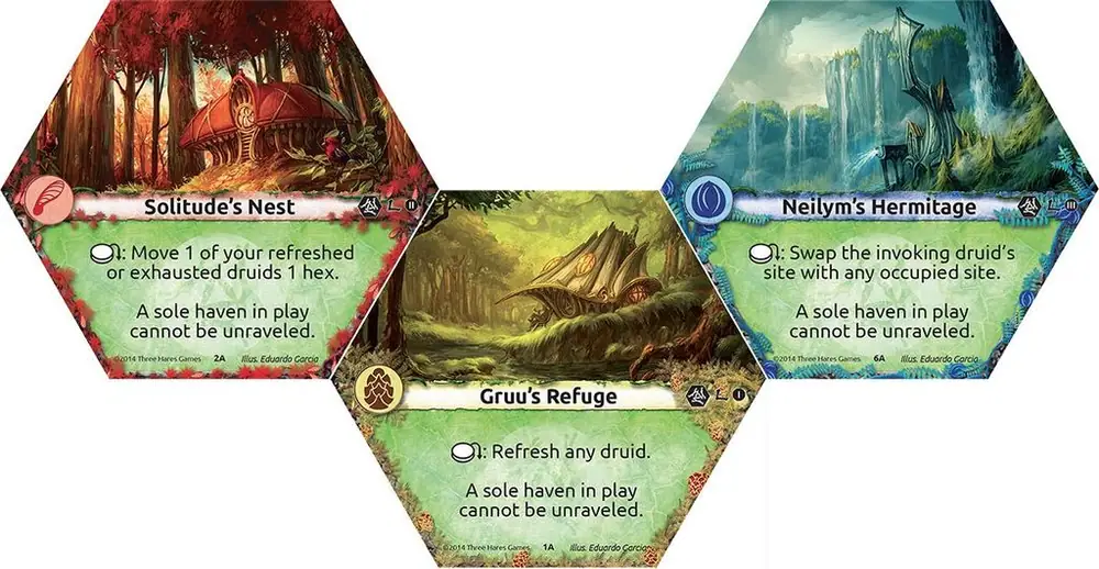 Solitude's Nest, Gruu's Refuge, and Neilym's Hermitage -- the spiritual retreats of Vowelon, Elemeen, and Deonin.