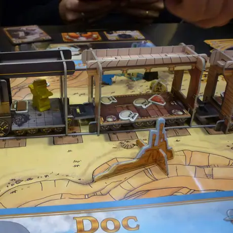 Essen 2014 demo game at the Ludonaute booth, train close-up