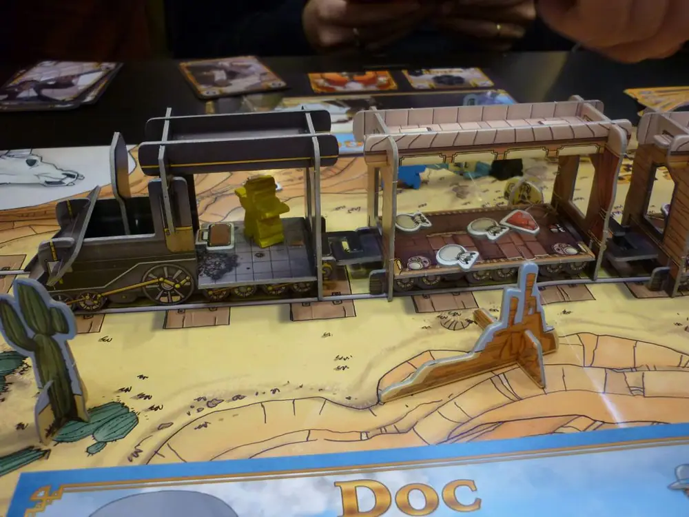 Essen 2014 demo game at the Ludonaute booth, train close-up