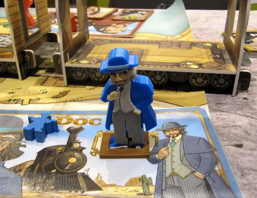 Oversized version of Colt Express @ AsmoDay 2015. One of the 3D-printed mega-meeples.