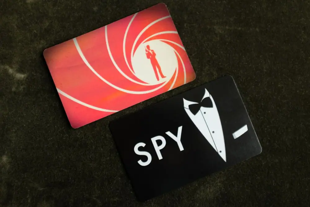 Homemade Spyfall - Spy card and card back