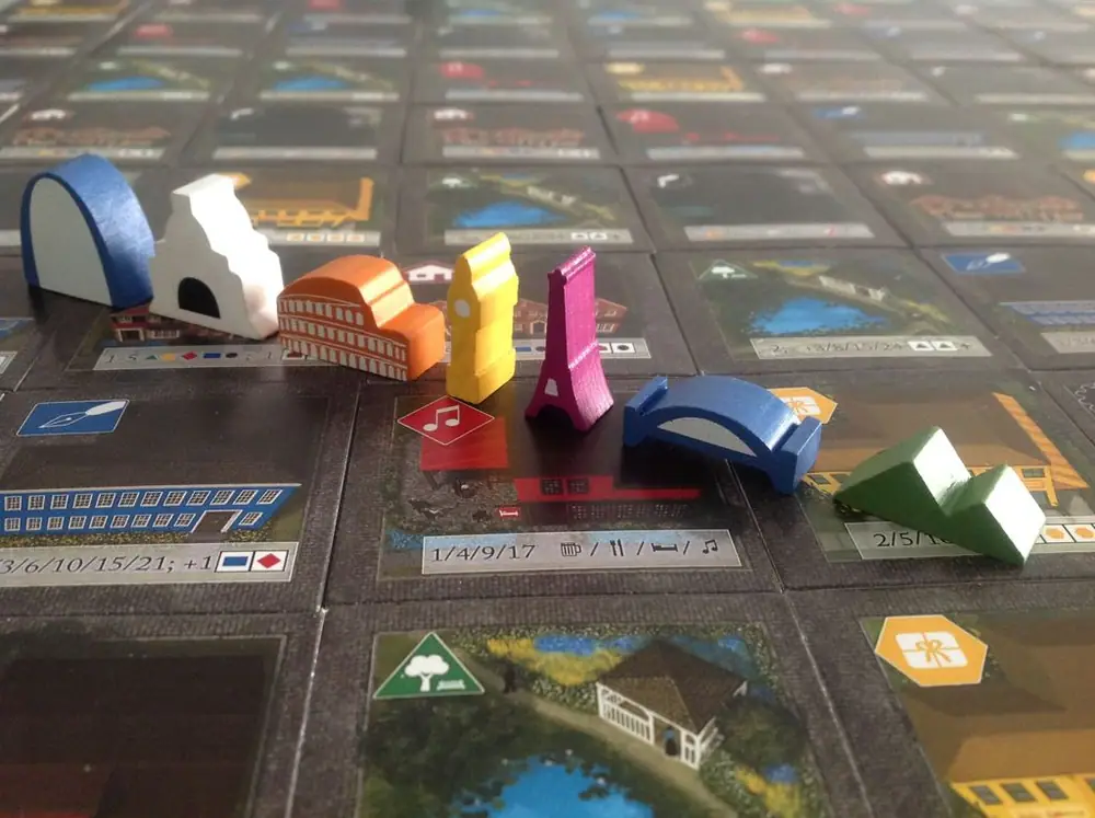 final city tokens for Between Two Cities (each token will have a unique color)