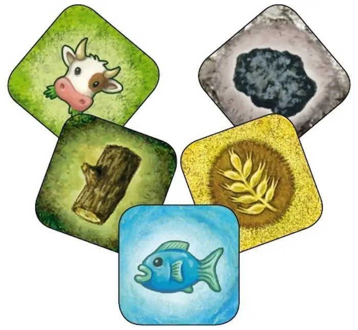 504, 2F-Spiele, 2015, goods tokens for Pick-Up & Deliver and Production