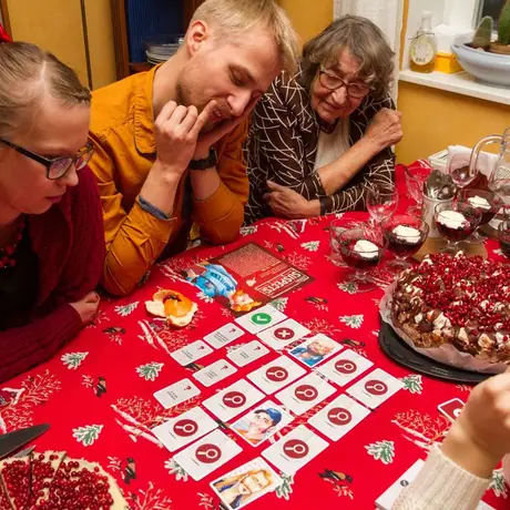 Playing Unusual Suspects with family on Christmas Eve. It was really fun! Can you guess which of the three suspects was guilty?