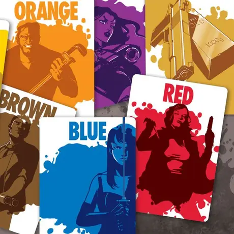 Official card art for Dead Last, with a 'Tarantino-esque' pop art style.