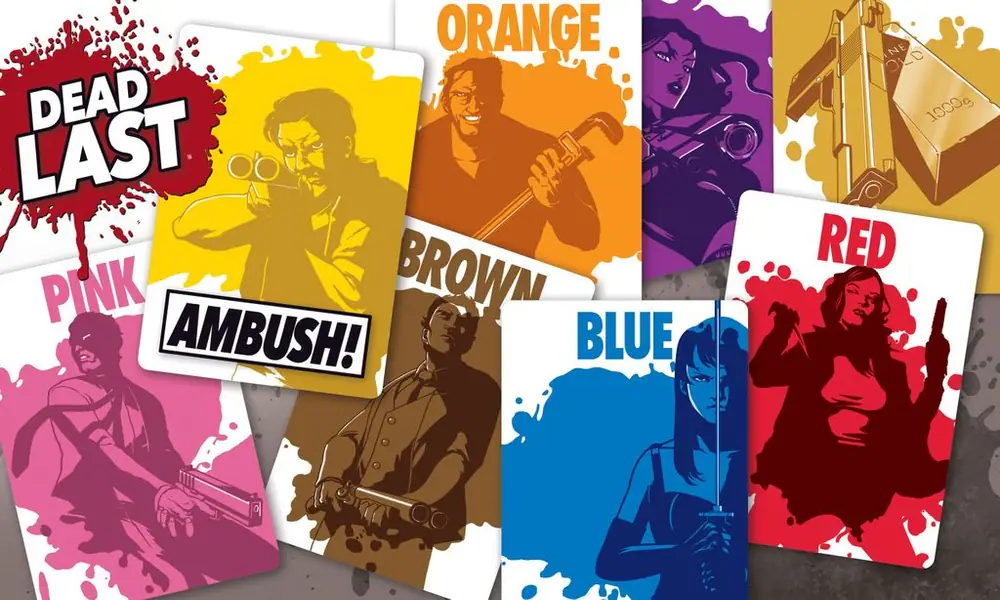 Official card art for Dead Last, with a 'Tarantino-esque' pop art style.