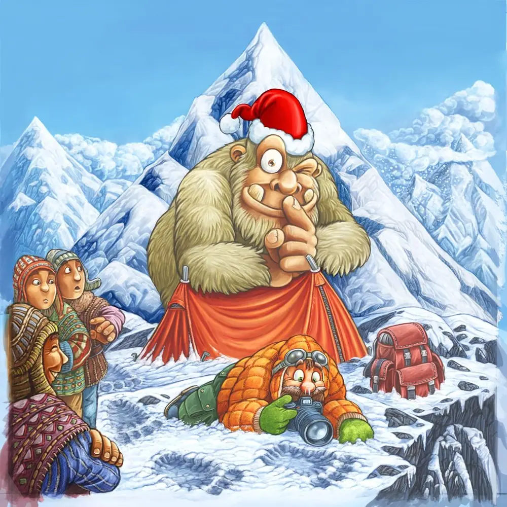 season's greetings from Pegasus Spiele (modified cover illustration for Yeti)