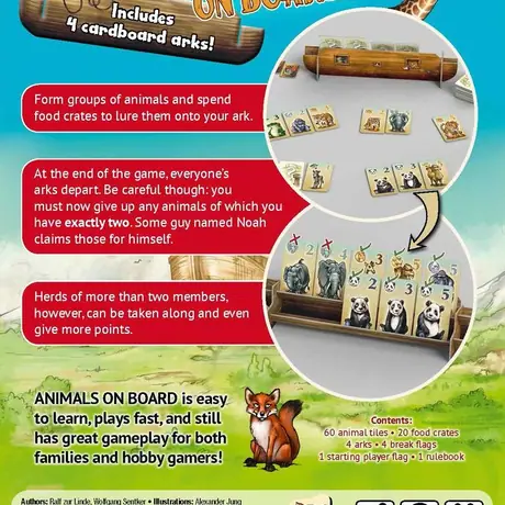Stronghold Games , English first edition box back -- featuring image of cardboard arks!