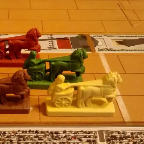 The chariots of Ave Caesar are the perfect size for this game.