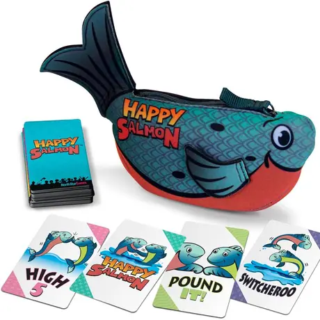 Happy Salmon, North Star Games, 2017 — blue version w/ differently colored player cards (image provided by the publisher)