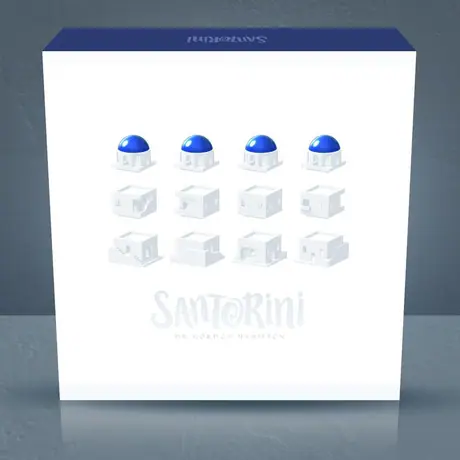 Alternate Santorini "White Cover", which will be offered during the campaign.  * Cover change only. All game content inside the box remains the same.