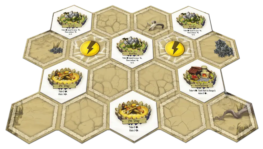 Example of board with obstacle Elves" Watch out! Obstacles on the way!"