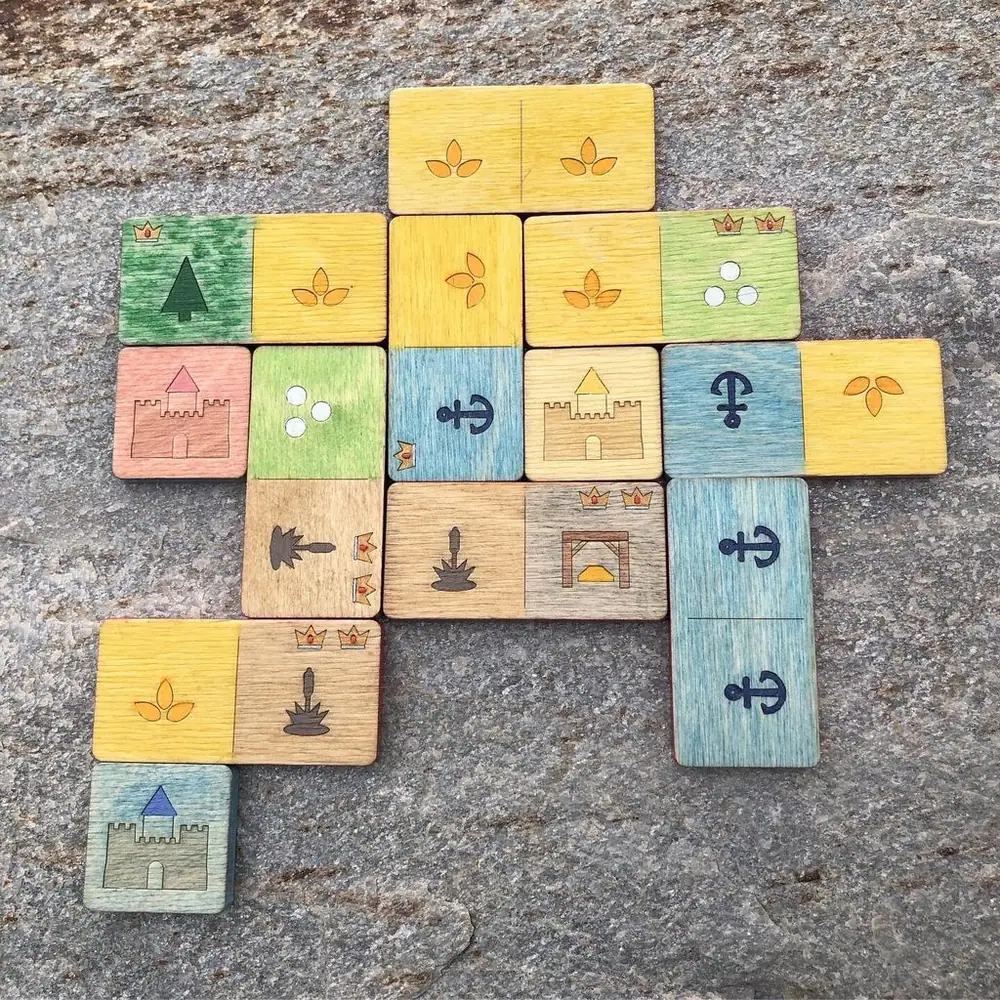 Tiles from my home made Kingdomino set