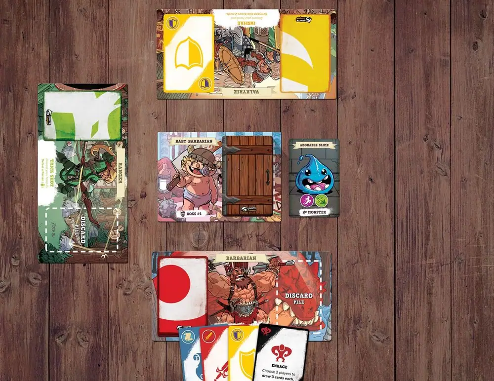 Mockup of game on table