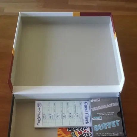 Three tuckboxes hold all pizza slices. Files available in files section.