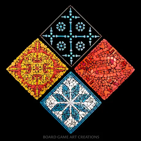 Board game mosaic representing Azul.