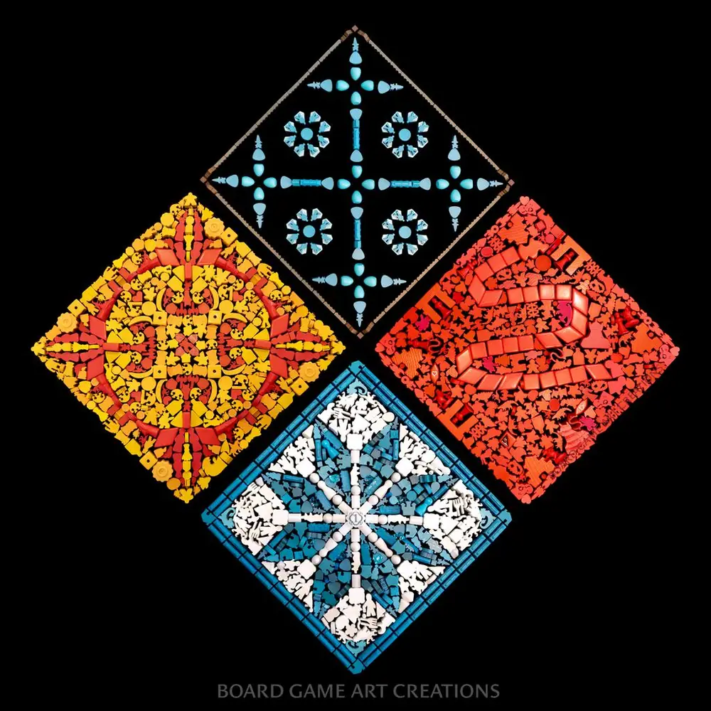Board game mosaic representing Azul.