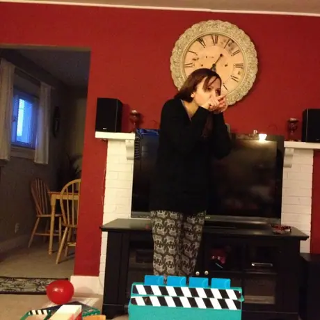 My wife playing Guesstures on New Years Day.