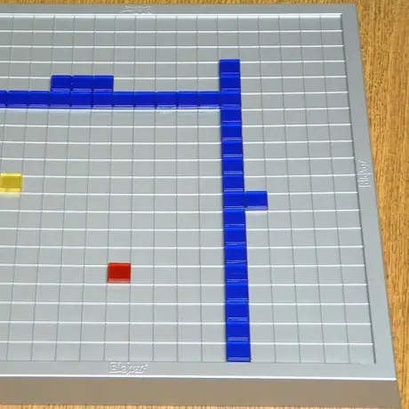 Two-player Blokus Duo on the larger classic board (using a 14x14 play area).  Full details: http://www.boardgamegeek.com/thread/338040