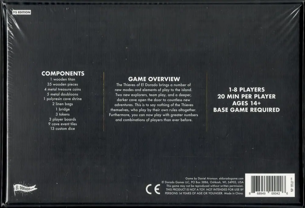 English Kickstarter edition - Back of the box