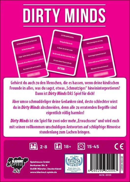 Dirty Minds German edition back