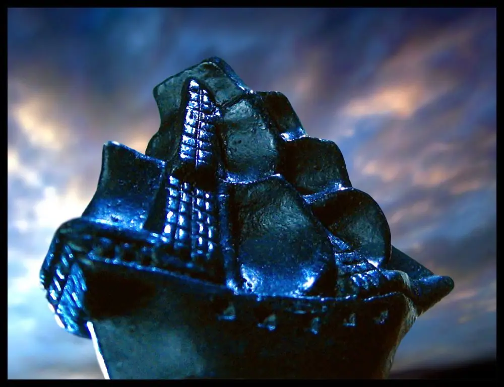 "Beware of the Legendary Pirate black ship..."  (black ship close up)