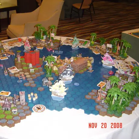 Pirate's Cove with HeroScape pieces... BGG CON '08