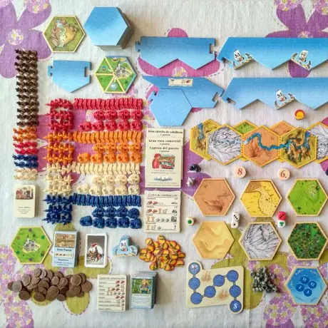 All my Catan stuff... everything still fits inside just the original box