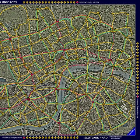 Selfmade version of the game board, using satellite images. Complete and fully playable. More information posted below the image (in the first post if I'm quick :D ).