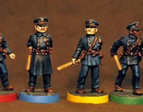 Figures from Copplestone Casting's Gangster Range. Dr. X at far left.