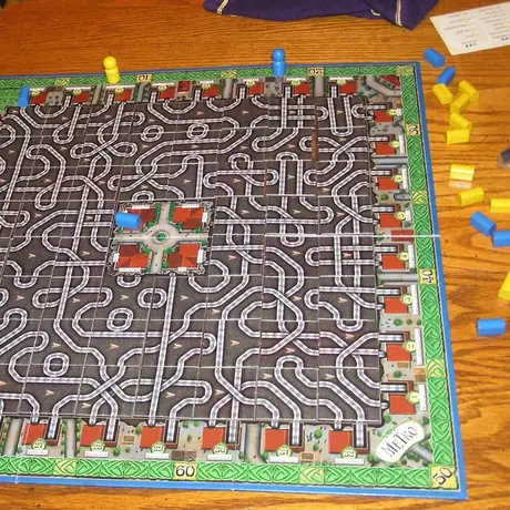 How my sister earned 60 points with one train. Follow the track from the blue train to the center station.