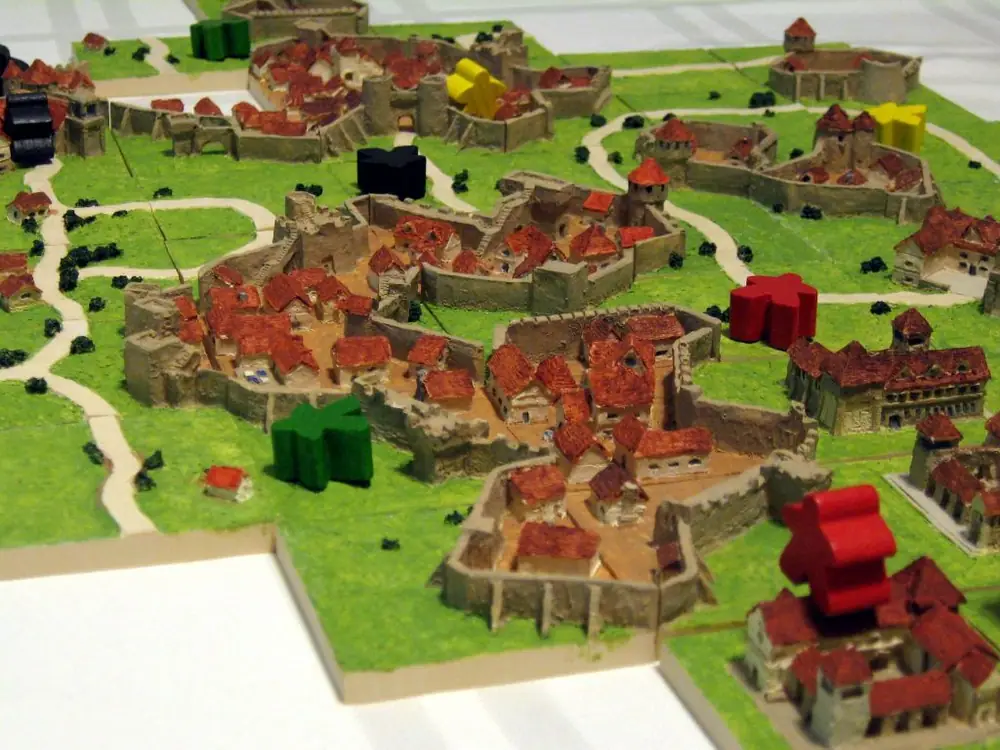 Carcassonne 3D (Custom Tiles) - In game action with 3D tiles.
