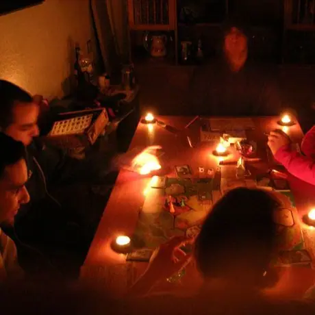 Playing "Mystery of the Abbey" the right way: turn off the lights, play a Gregorian chant CD and get inspired by the candlelight