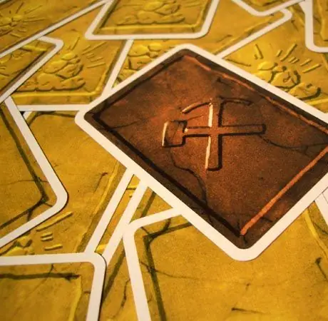 Close-up of the brown and gold card backs.