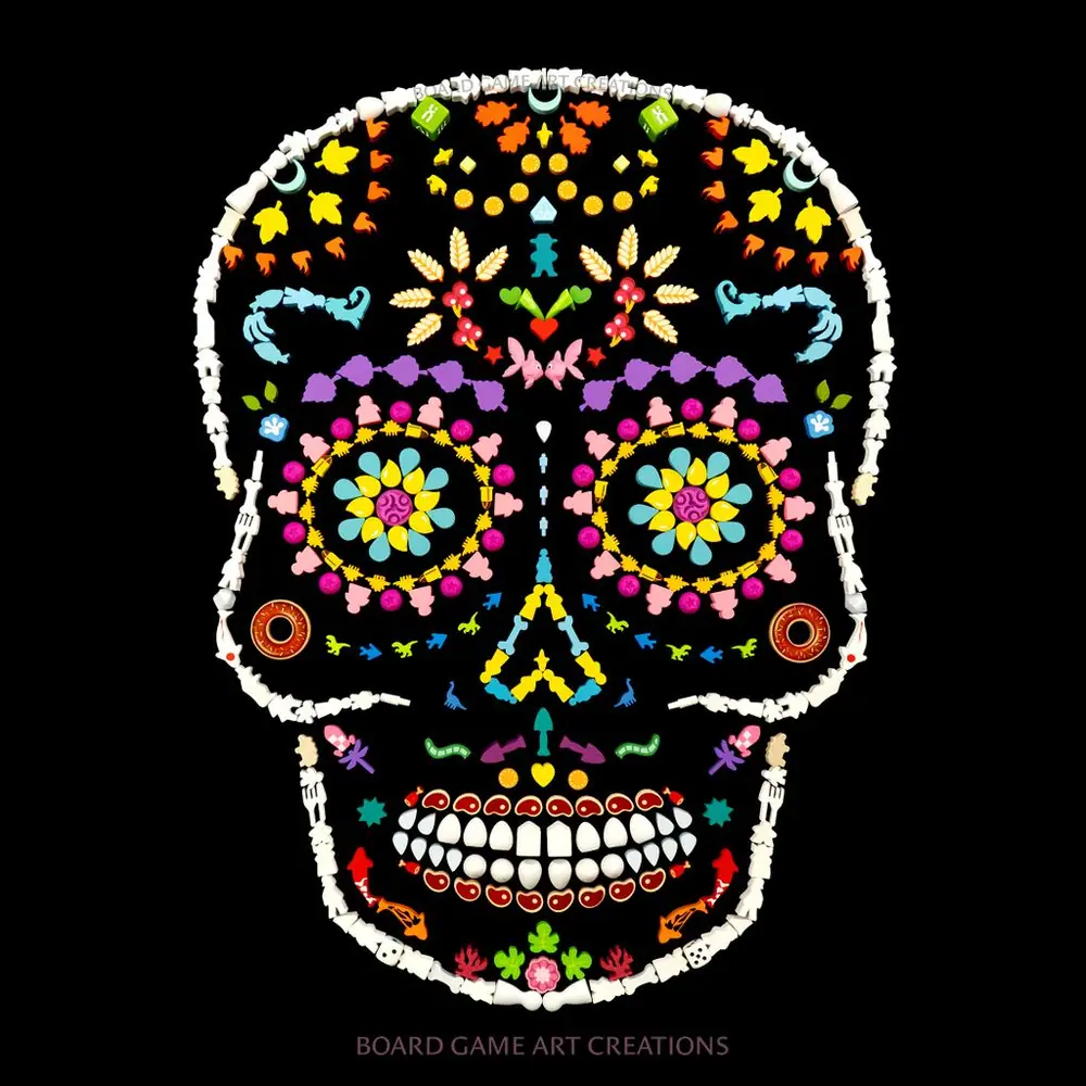 A sugar skull board game mosaic inspired by this super fun bluffing game!