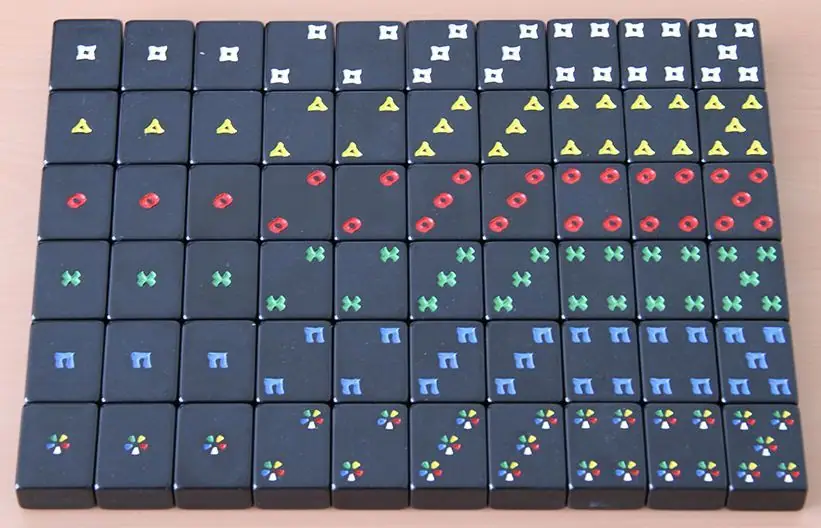Hanabi Deluxe, ABACUSSPIELE, 2013 – production sample of the tiles in this edition (image provided by the publisher)